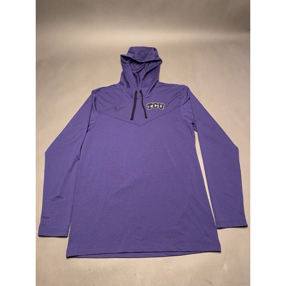 TCU Nike Purple Dri Fit Workout Hoodie Size S Texas Christian University